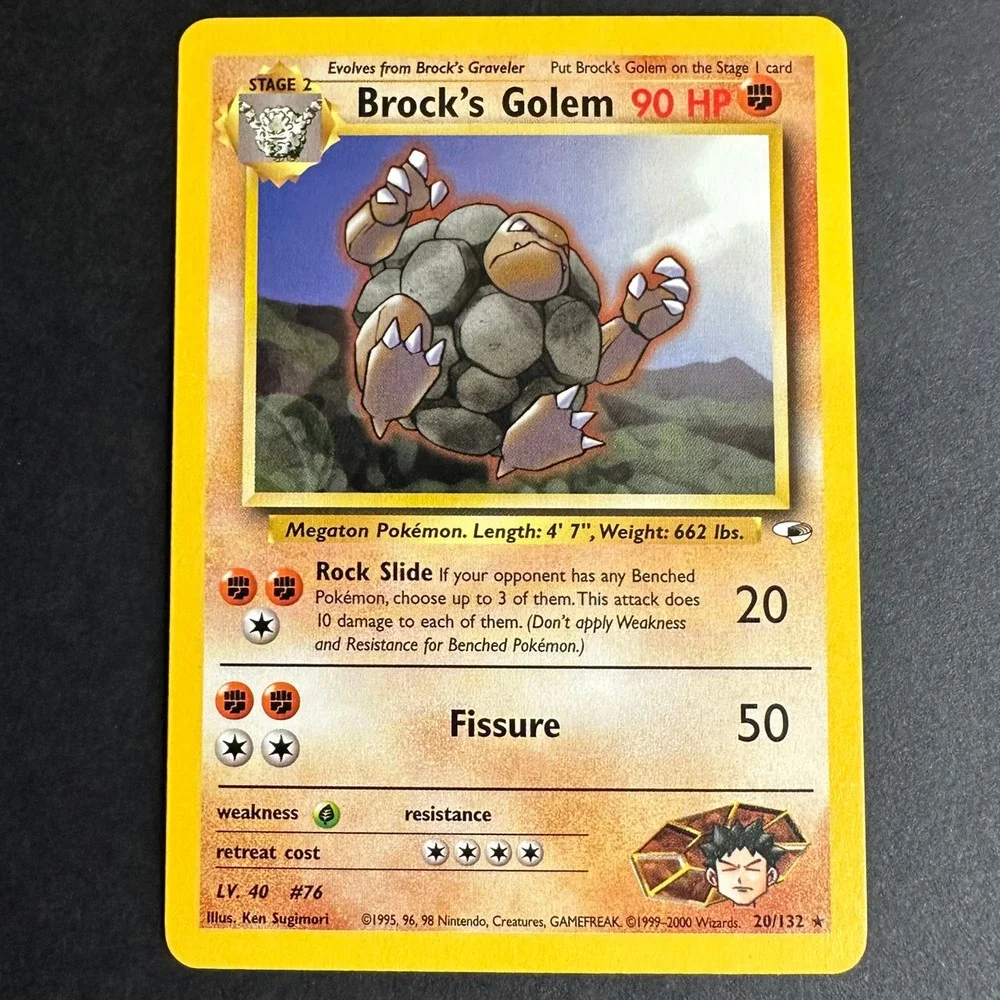 Pokemon TCG Brock's Golem Gym Heroes 020/132 Rare Unlimited NM/LP